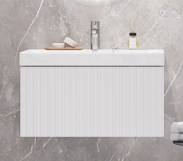 Тумба под раковину Velvex Compo 70 см (белый) 1 ящик, подвесная