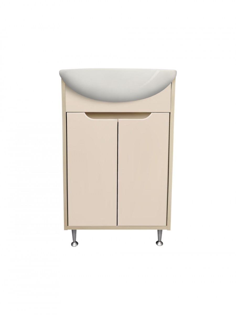 Тумба под раковину Runo ЭкоНова 00-00004655 60 см (какао/бежевый) напольная