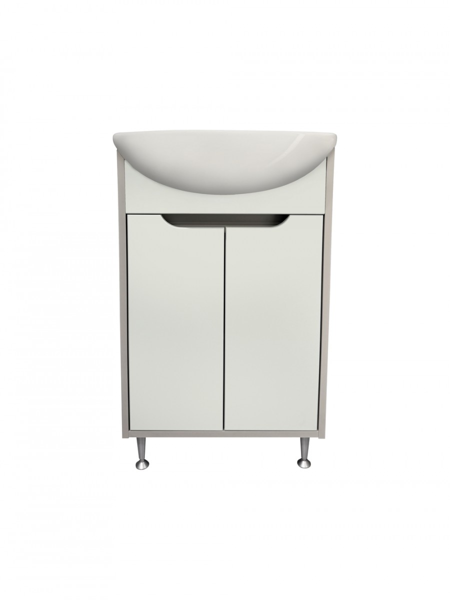 Тумба под раковину Runo ЭкоНова 00-00004653 60 см (серый/оливковый) напольная