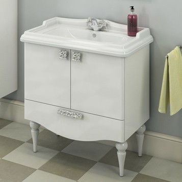 Тумба с раковиной Comforty Монако-1 80 см (белый) напольная