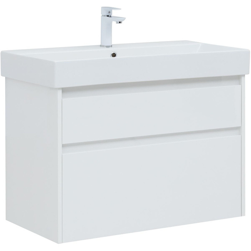 Тумба под раковину Aquanet Nova Lite 249936 85 см (белый) 2 ящика, подвесная