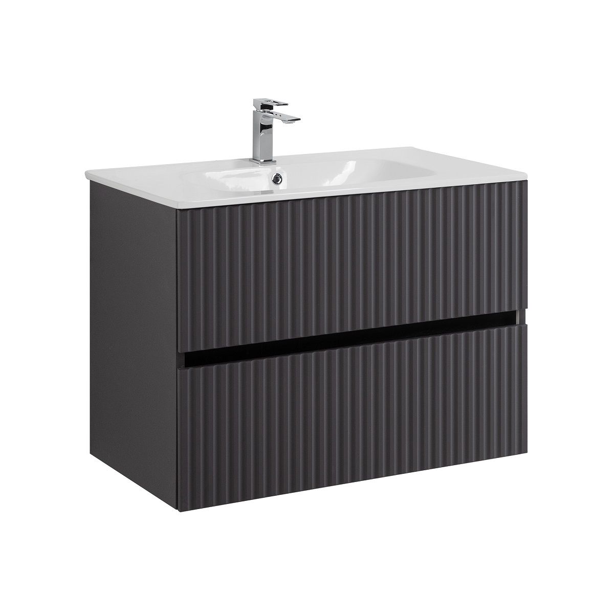 Тумба под раковину Art&Max Torino AM-TORINO-800-2C-SO-GF-P 80 см (графит) подвесная