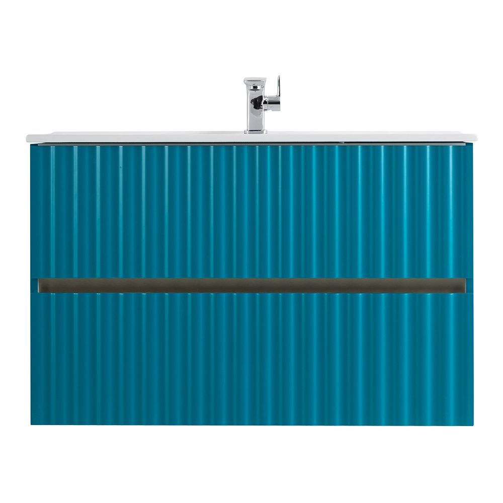 Тумба под раковину Art&Max Elegant AM-ELEGANT-900-2C-SO-TM-LED 90 см (бирюзовый матовый) подвесная