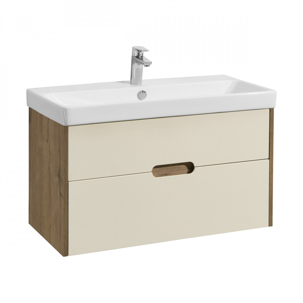 Тумба под раковину Aquaton Оливия 90 см (бежевый/дуб велл)