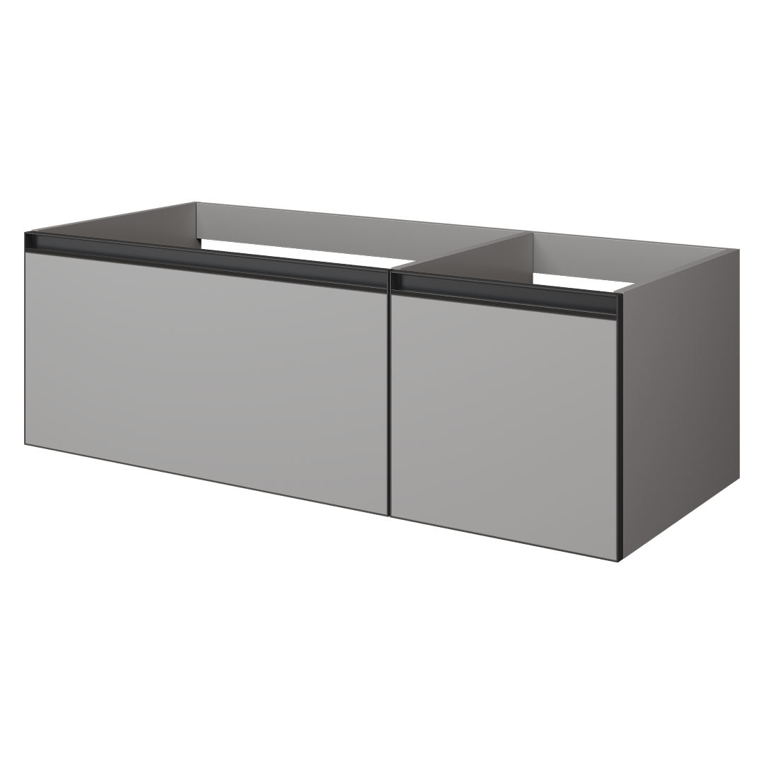 Тумба под раковину ArmadiArt Quatro 2 790-M2-120-L-A 120 см (серый матовый/антрацит) подвесная