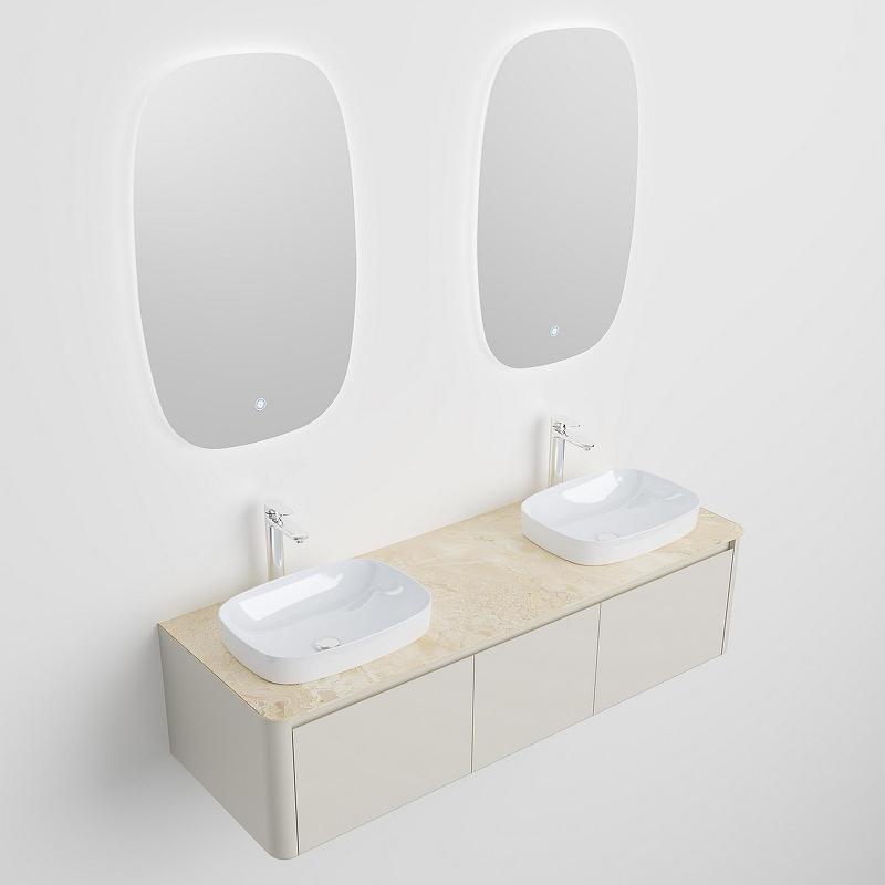 Тумба с раковиной Black&White Universe 9161600-2 160 см (бежевый) подвесная