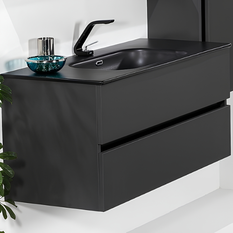 Тумба под раковину ArmadiArt Vallessi 837-120-A matt 120 см (антрацит матовый) подвесная