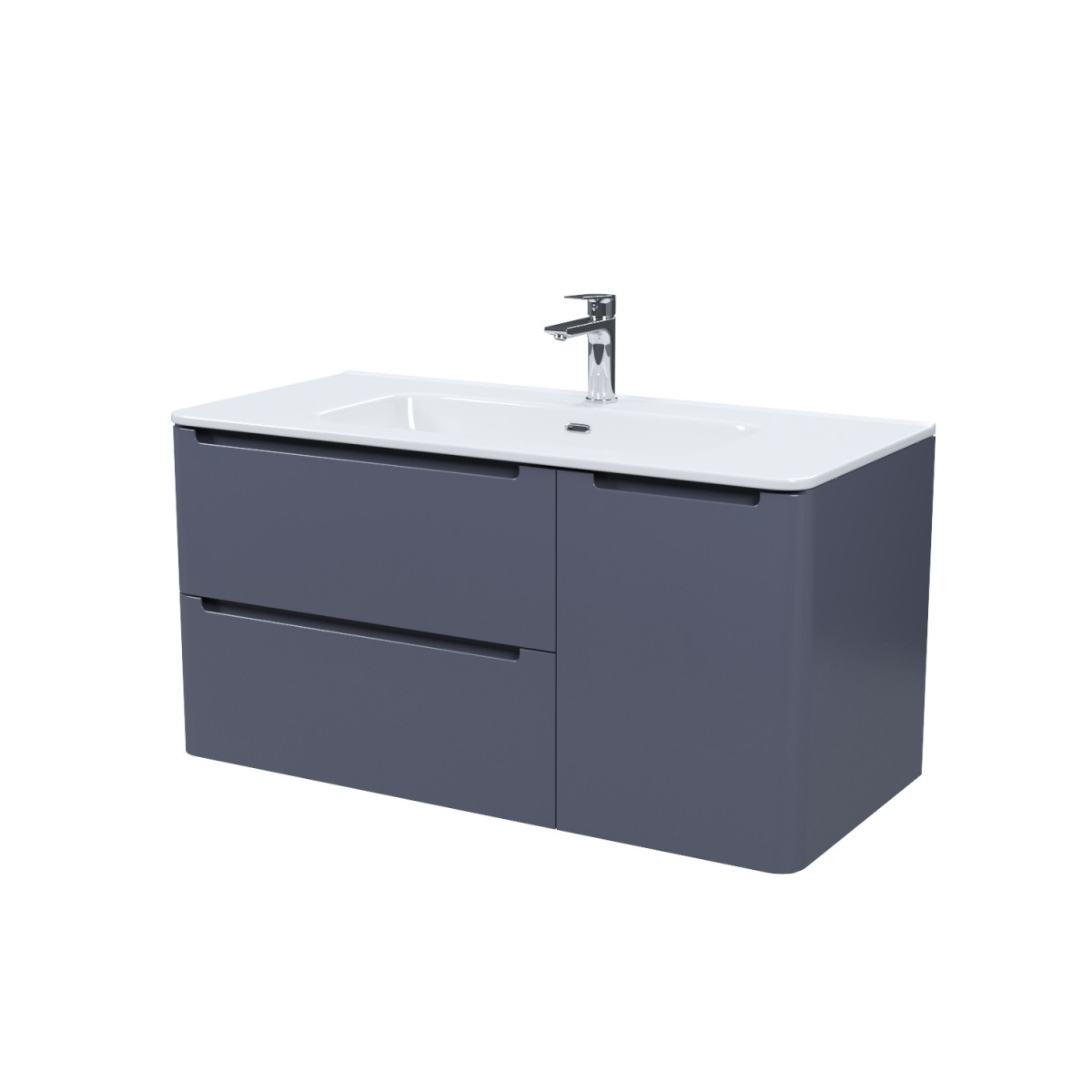 Тумба с раковиной IDDIS Edifice EDI10D0i95K 100 см (темно-серый) подвесная