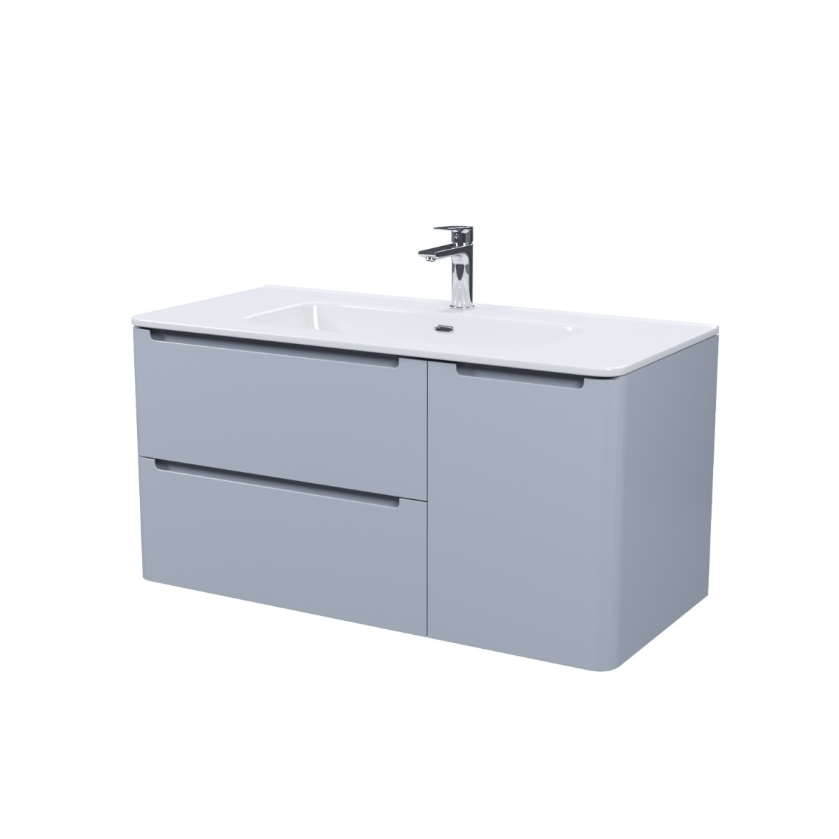 Тумба с раковиной IDDIS Edifice EDI10L0i95K 100 см (светло-серый) подвесная