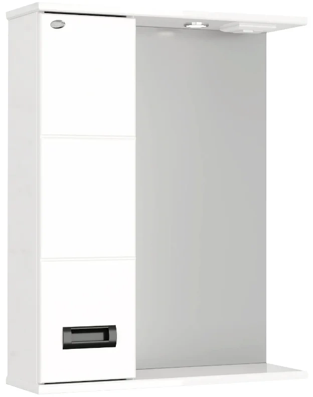 Зеркальный шкаф Onika Балтика Black 205848 580*712 мм (LED) белый L