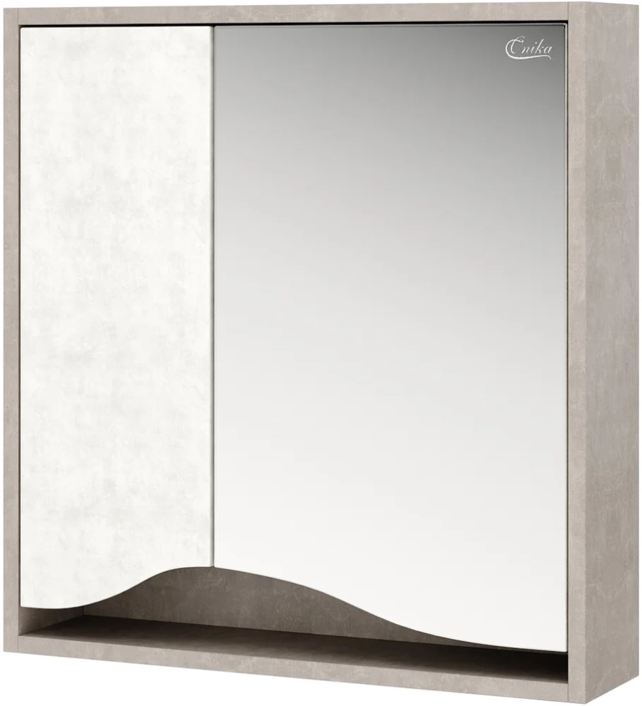 Зеркальный шкаф Onika Брендон 206084 600*720 мм (бетон крем/камень светлый)