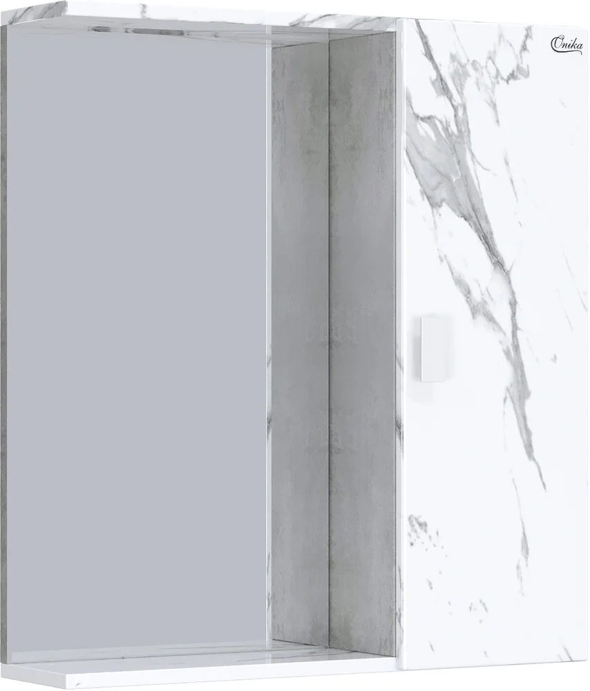 Зеркальный шкаф Onika Марбл 206545 650*710 мм (мрамор/камень бетонный)