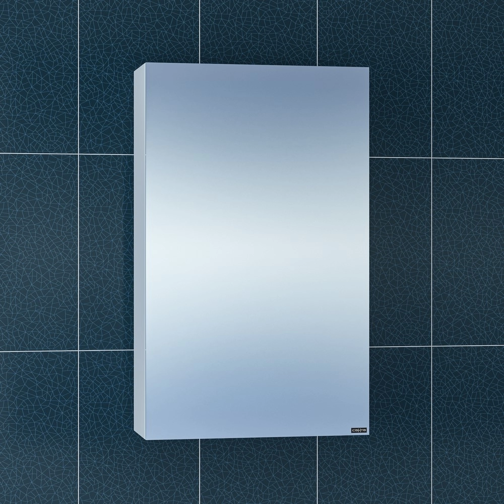 Зеркальный шкаф СанТа Стандарт 450*730 мм (белый) фацет