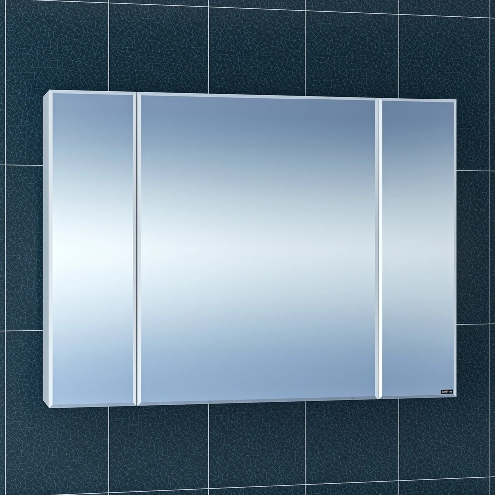 Зеркальный шкаф СанТа Стандарт 1000*730 мм (белый) фацет