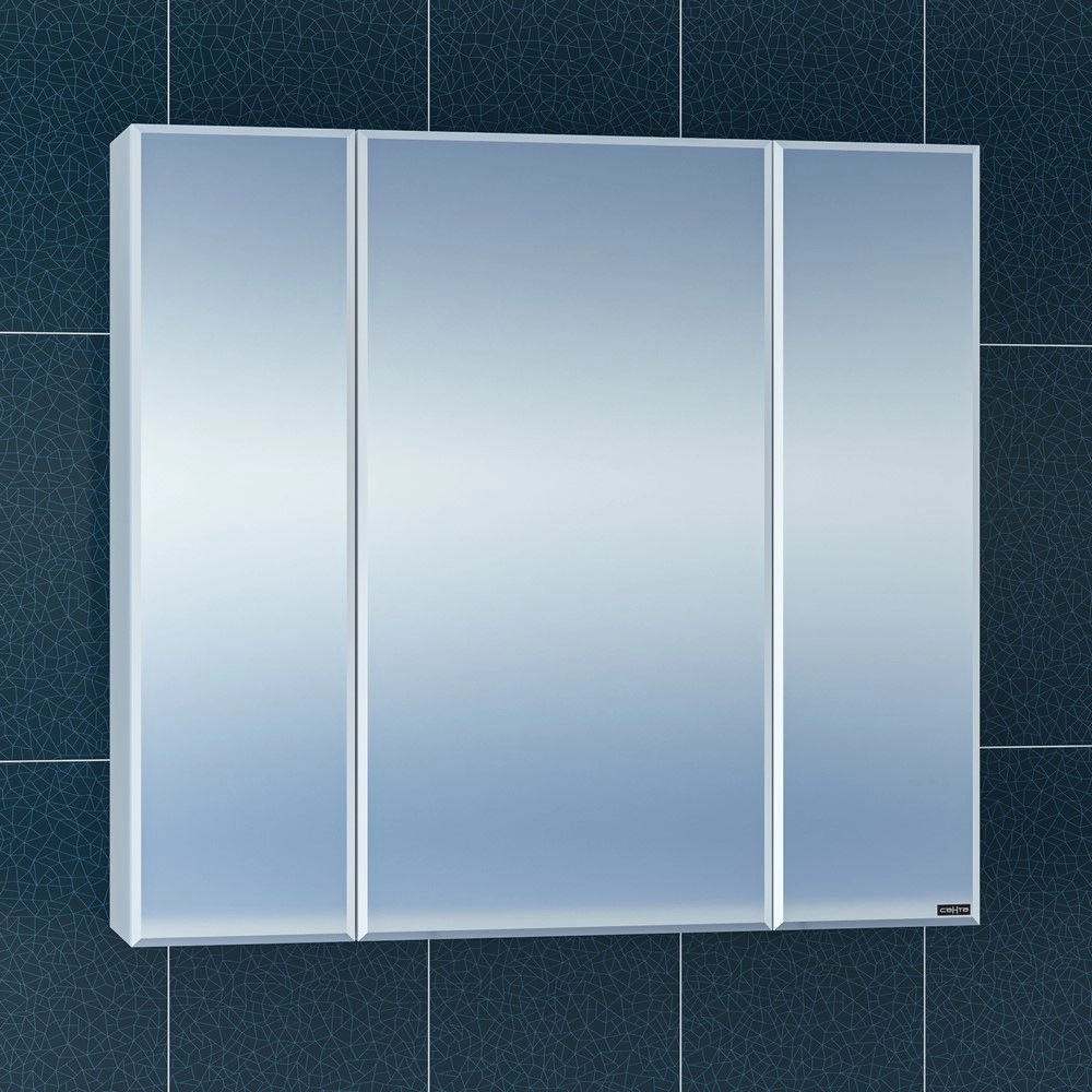 Зеркальный шкаф СанТа Стандарт 800*730 мм (белый) фацет