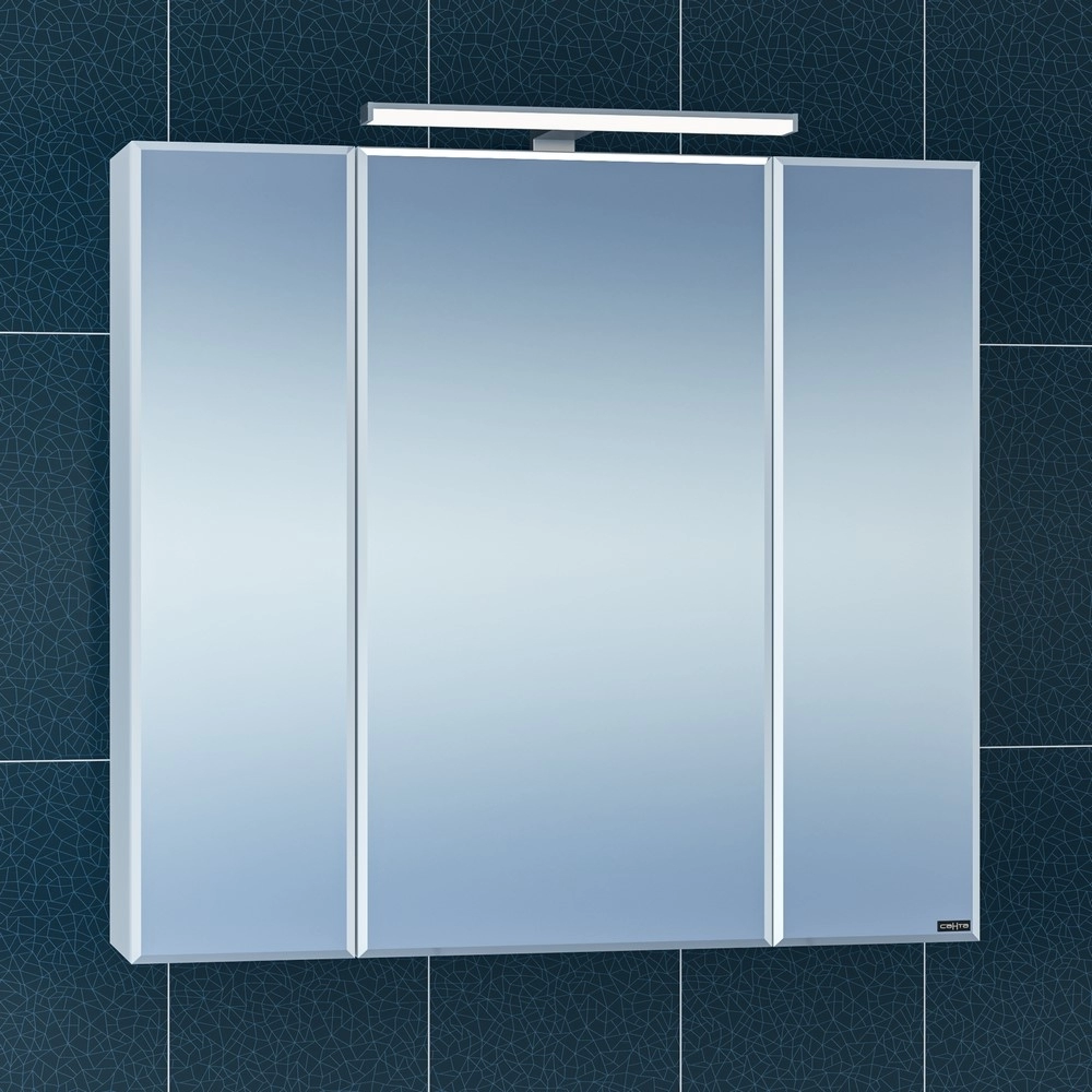 Зеркальный шкаф СанТа Стандарт 800*730 мм (белый) фацет, с подсветкой