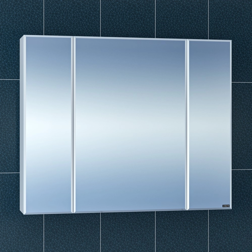 Зеркальный шкаф СанТа Стандарт 900*735 мм (белый) фацет