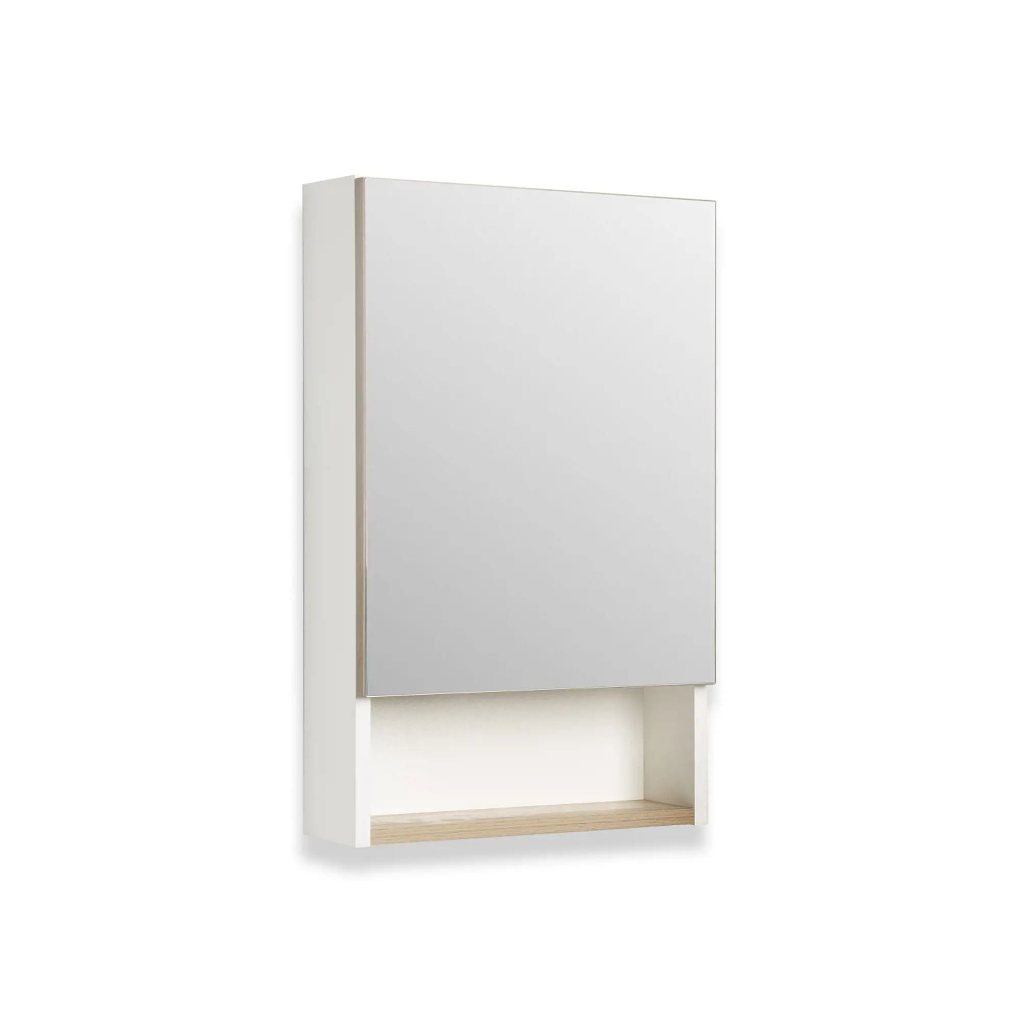 Зеркальный шкаф Runo Бари 00-00001381 500*650 мм (белый/крафтовый дуб)