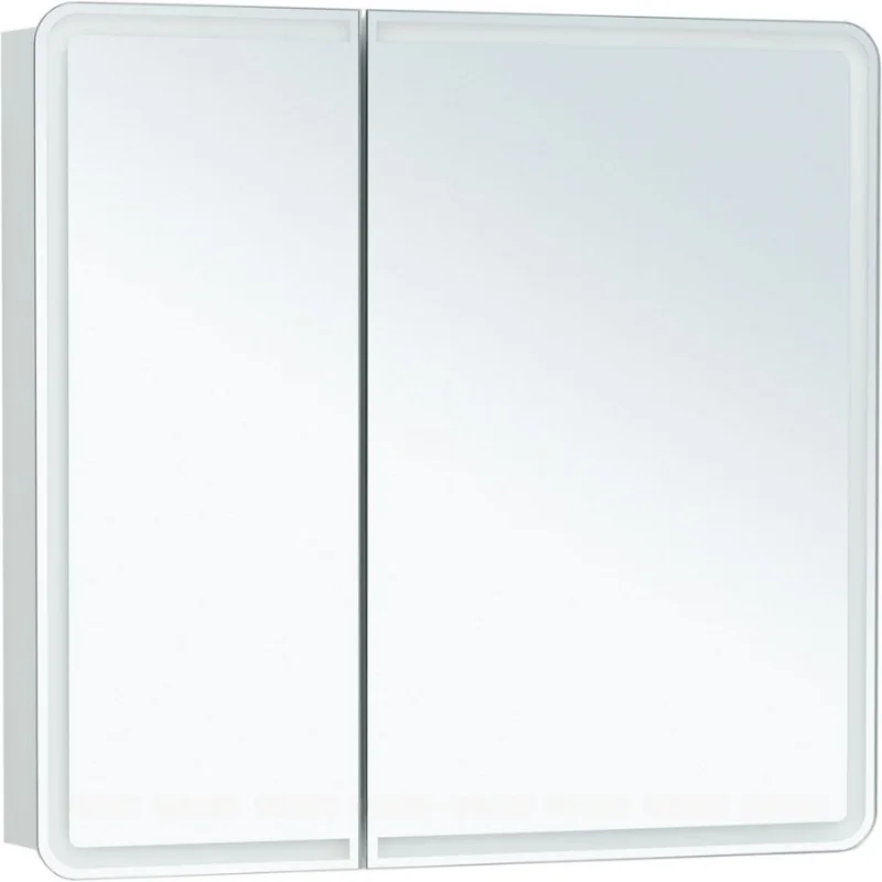 Зеркальный шкаф Aquanet Оптима 353807 800*800 мм (LED,подогрев) белый