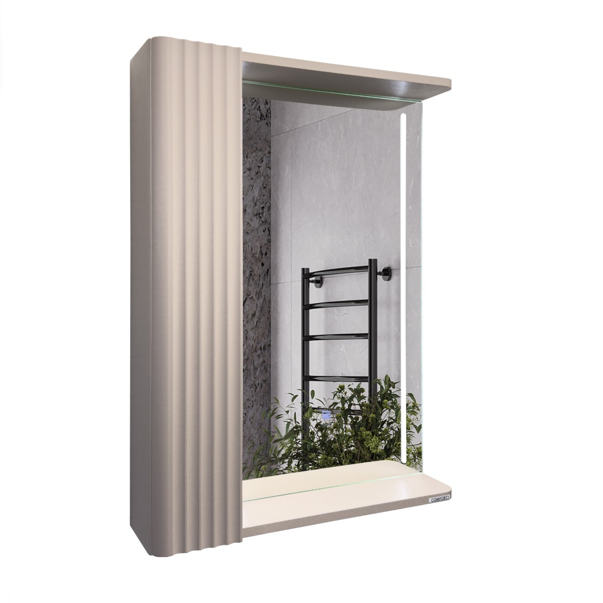 Зеркальный шкаф Comforty Ангара-60 00-00020689 600*800 мм (дуб латте)