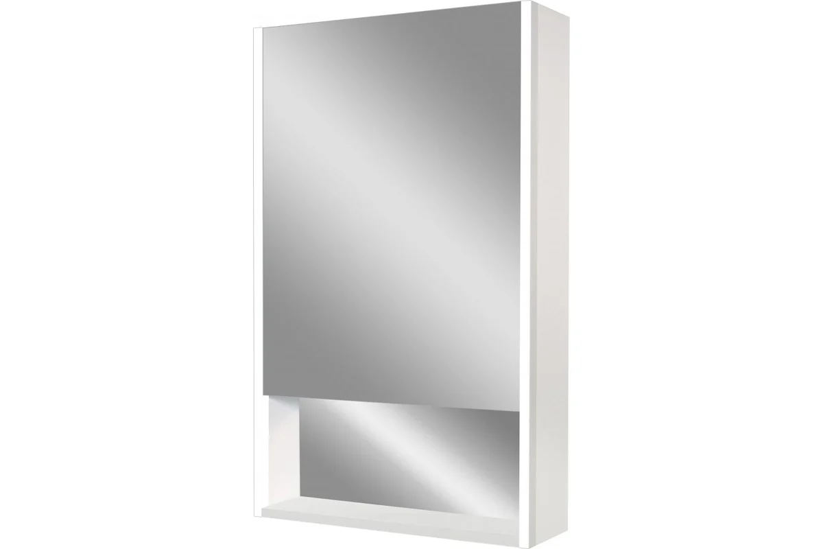 Зеркальный шкаф Art&Max Foggia L AM-Fog-500-800-1D-L-DS-F-White 500*800 мм (LED) белый матовый