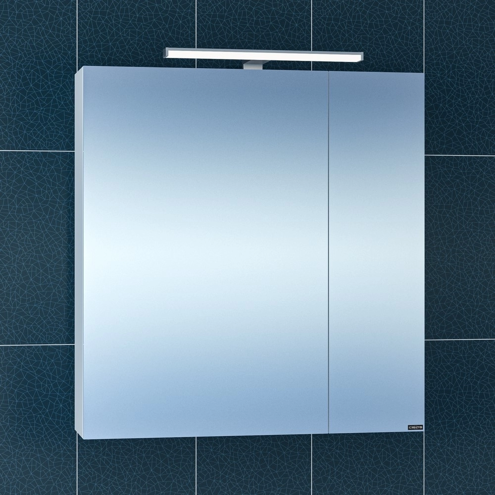 Зеркальный шкаф СанТа Стандарт 700*730 мм (белый) с подсветкой