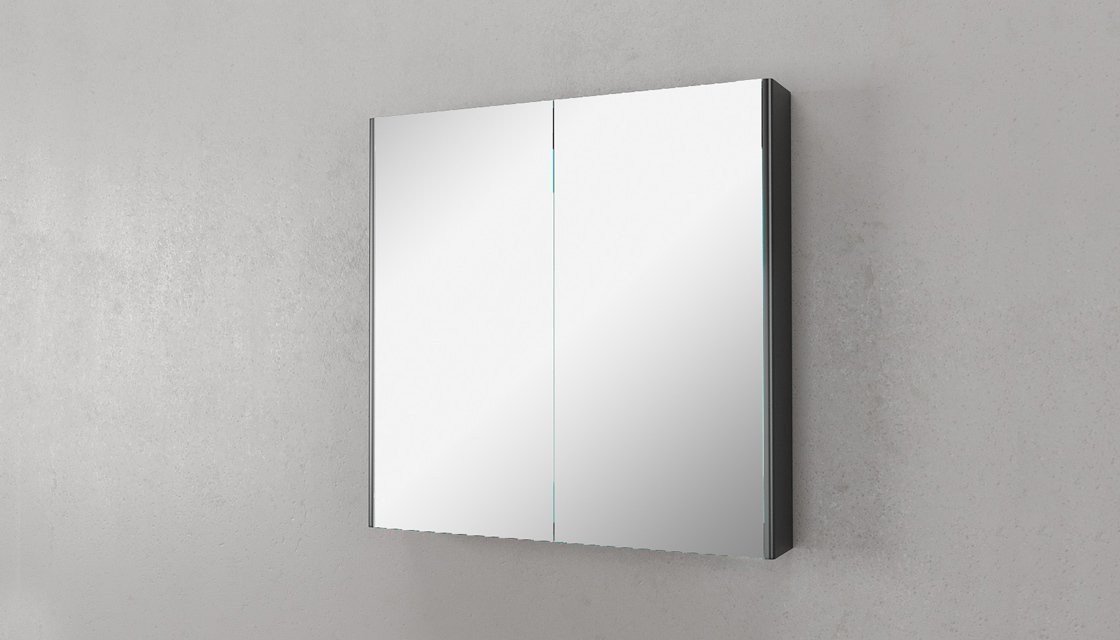 Зеркальный шкаф Velvex Vizo Klaufs 80 см (черный)