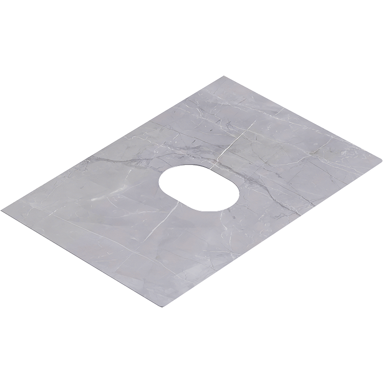 Столешница под раковину Aqwella Geometria STG662X476GS 65 см (серый камень)