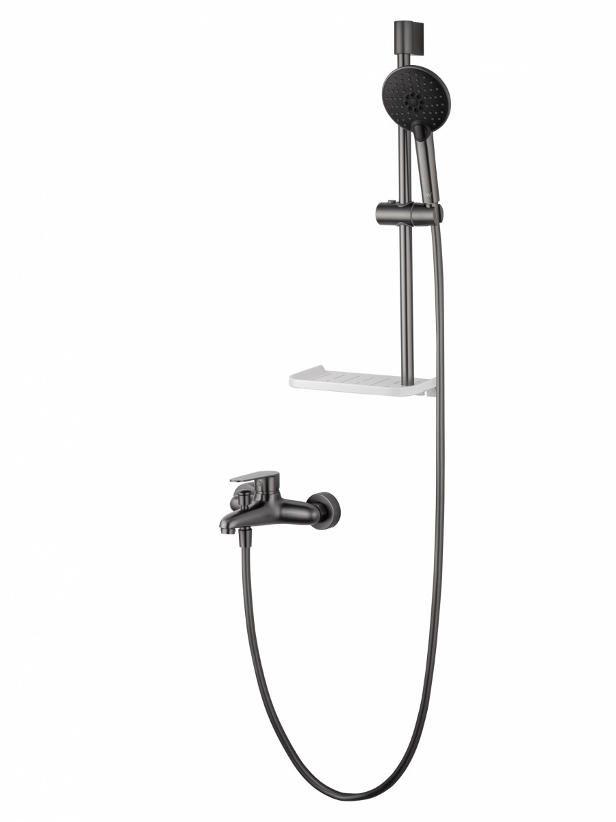 Смеситель для ванны с душем Wonzon & Woghand ALFA WW-AE3201-BGG (тёмный графит)