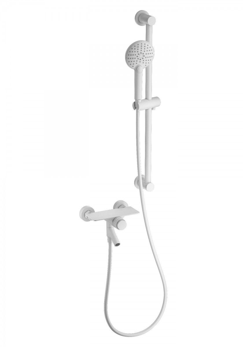 Смеситель для ванны с душем Wonzon & Woghand CLICK WW-FE05L222-MW (белый матовый)