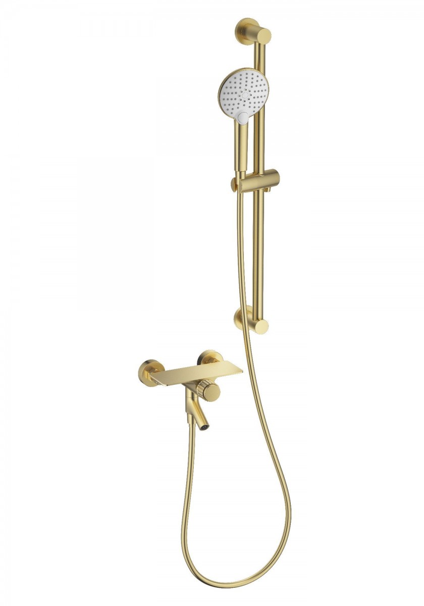 Смеситель для ванны с душем Wonzon & Woghand CLICK WW-FE05L222-BG (брашированное золото)