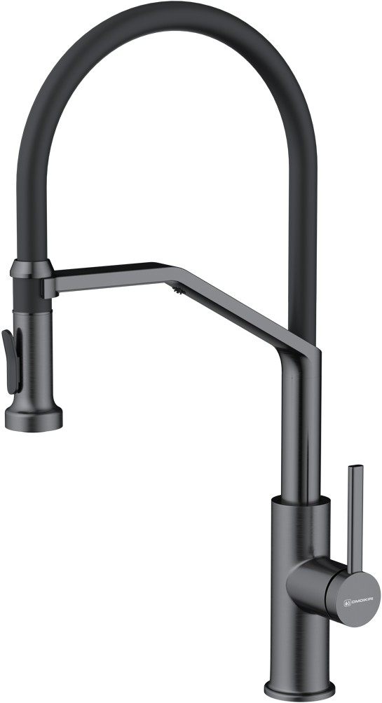 Смеситель для кухни Omoikiri Makkari 2 Plus SB GM-BL 4994497 (вороненая сталь/чёрный)