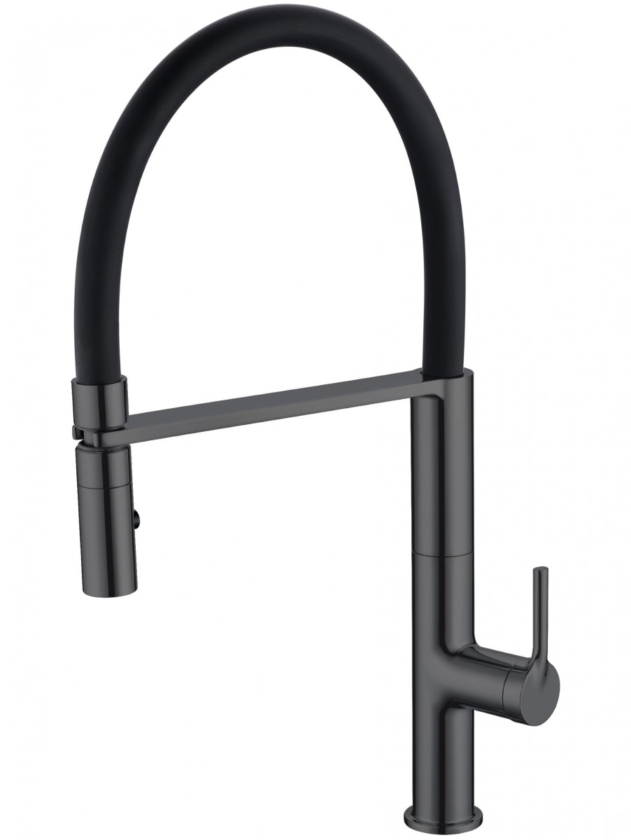 Смеситель для кухни Vincea VKF-114GM (вороненая сталь)