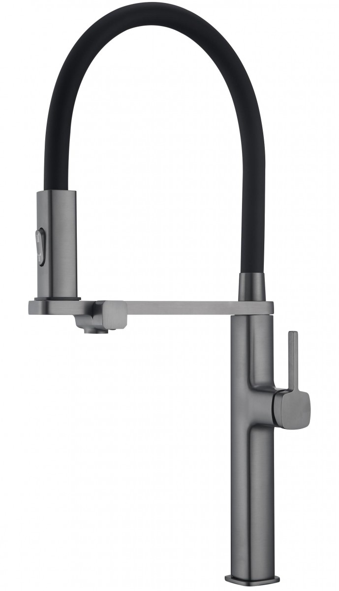 Смеситель для кухни Vincea VKF-119GM (вороненая сталь)