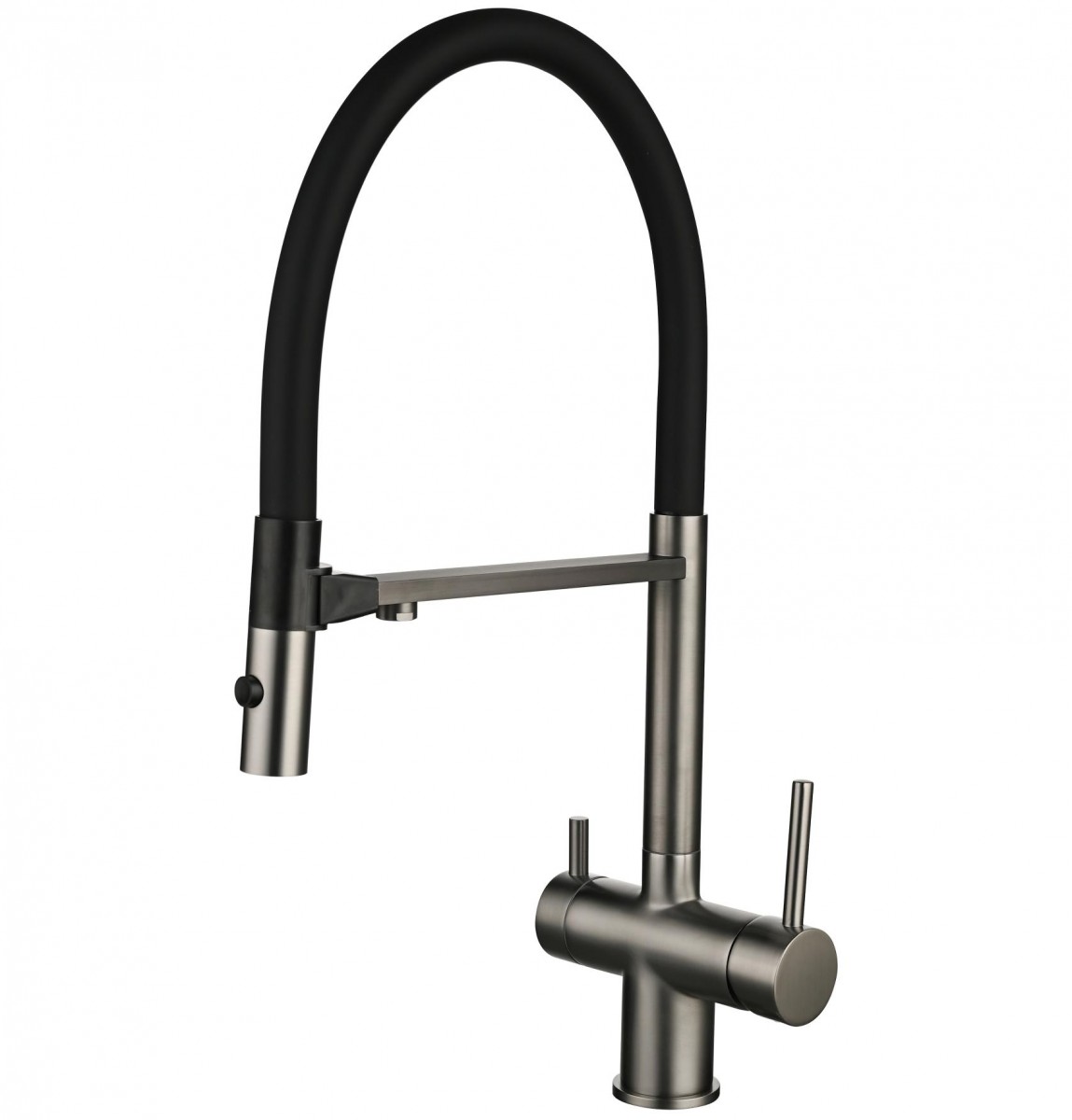 Смеситель для кухни Vincea VKF-120GM (вороненая сталь)