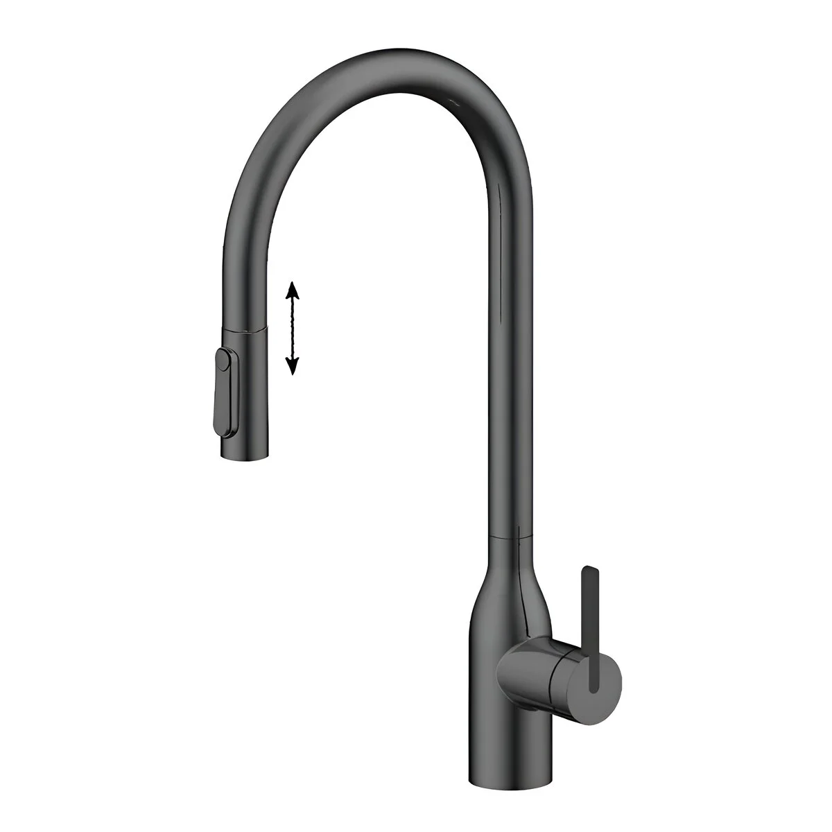 Смеситель для кухни Paulmark Universal Un213880-GM (вороненая сталь)