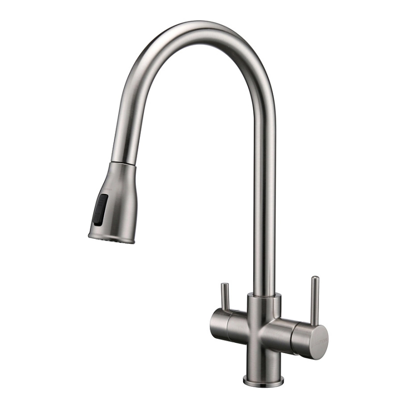 Смеситель для кухни Paulmark Lange La214212-BS (брашированная сталь)