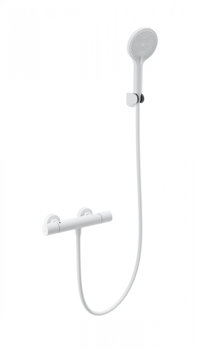 Смеситель для душа Wonzon&Woghand Inn 1 WW-B3013-A-MW (белый матовый) с термостатом