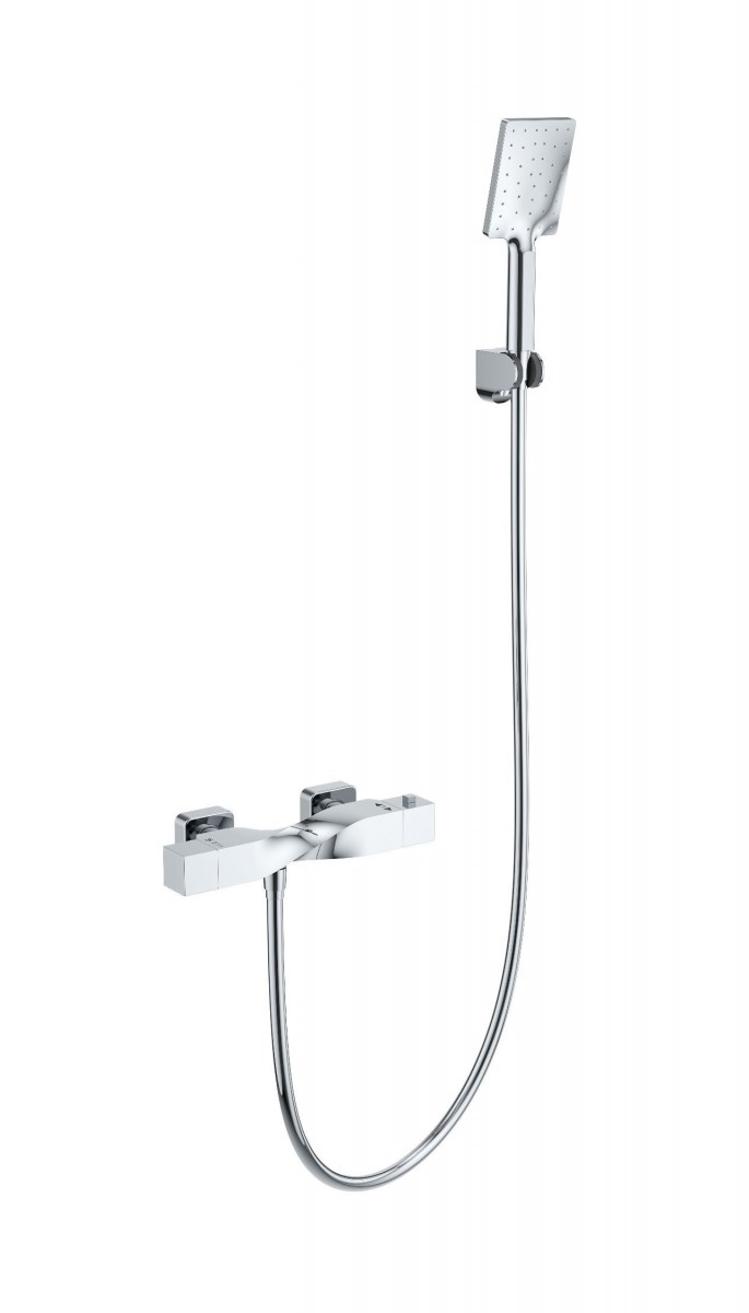 Смеситель для душа Wonzon&Woghand Twist WW-B2025-A-CR (хром) с термостатом