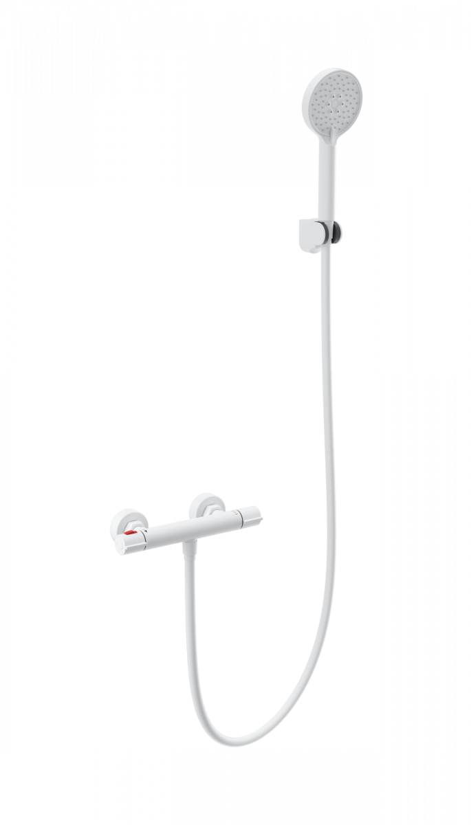 Смеситель для душа Wonzon&Woghand Inn 5 WW-B2063-A-MW (белый матовый) с термостатом