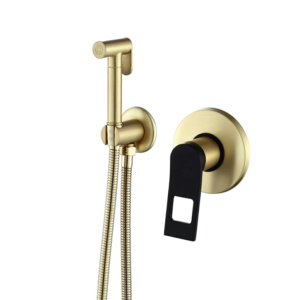 Гигиенический душ со смесителем Bronze de Luxe Element EL28GB (золото/черный)