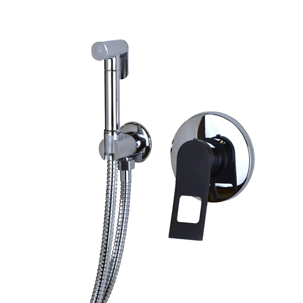Гигиенический душ со смесителем Bronze de Luxe Element EL28CB (хром/черный)
