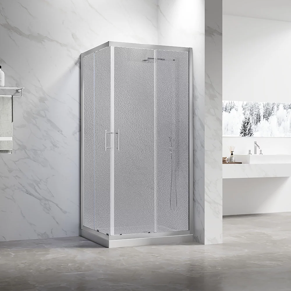 Душевой уголок Veconi RV-27CH Pear RV27CH-12090-02-C8 1200*900 мм (хром/рифлёное)