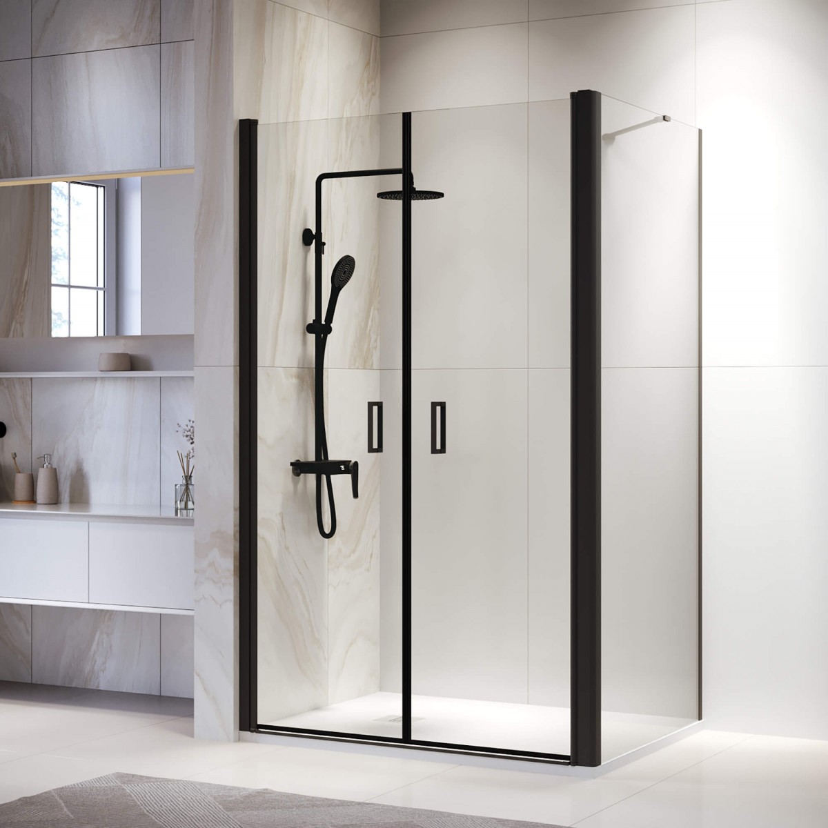 Душевой уголок RGW Passage PA-144B 600*1000 мм (чёрный/прозрачный)