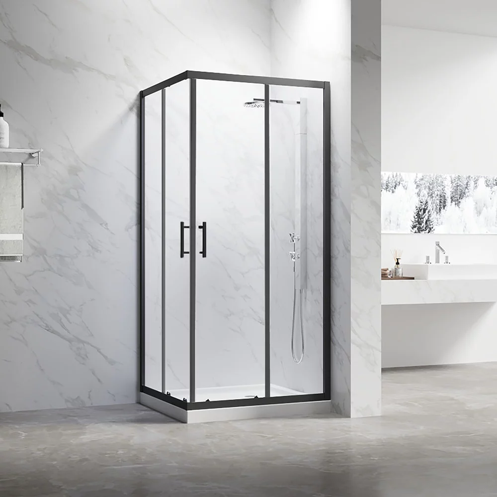 Душевой уголок Veconi RV-27B RV27B-11080-01-C8 1100*800 мм (чёрный матовый/прозрачное)
