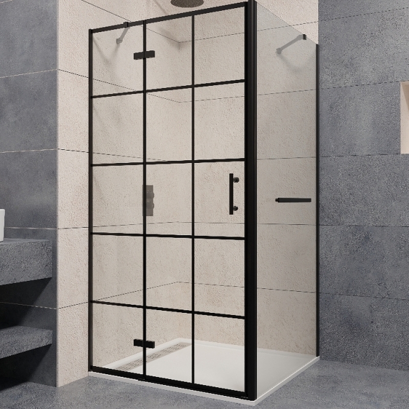 Душевой уголок RGW Passage PA-77-1B L 1200*800 мм (чёрный/прозрачное)