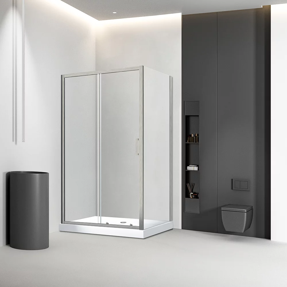 Душевой уголок Veconi RV-046BC RV046BC-11070-01-C5 1100*700 мм (никель брашированный/прозрачное)