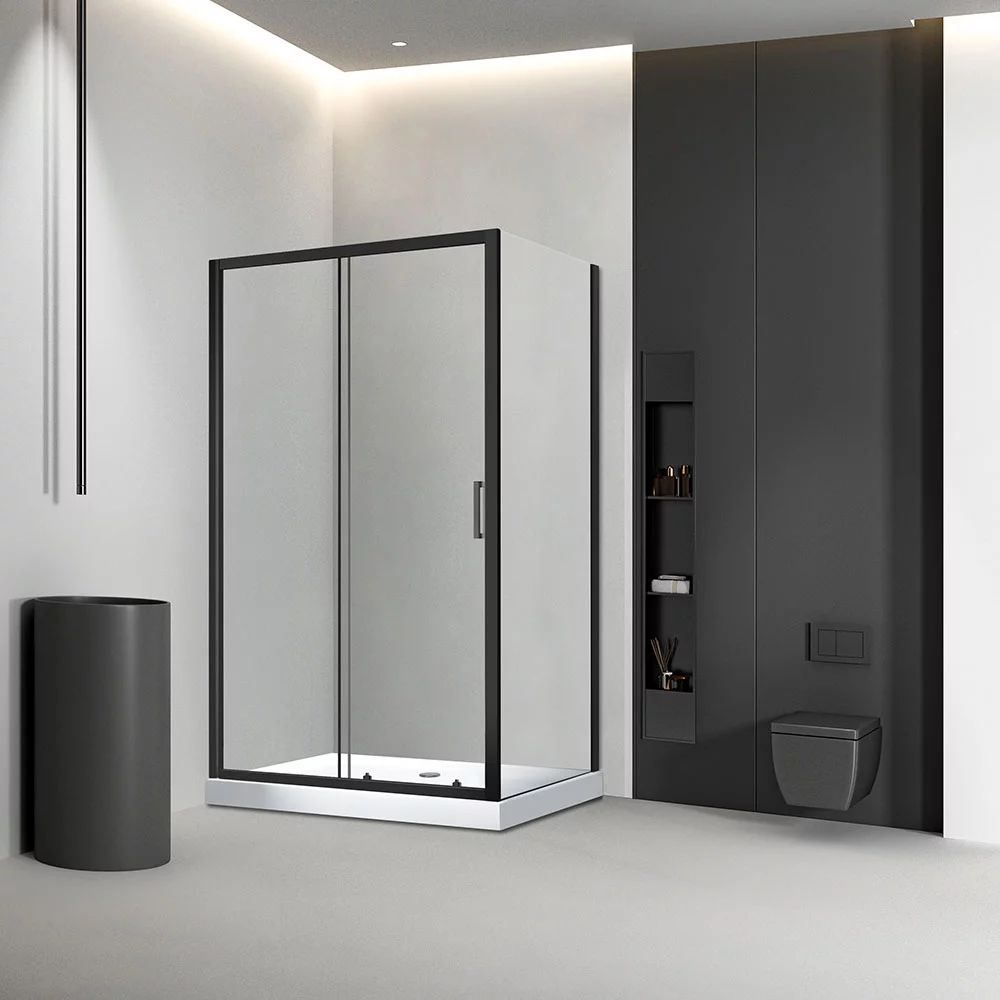 Душевой уголок Veconi RV-046B RV046B-15080-01-C5 1500*800 мм (чёрный матовый/прозрачное)