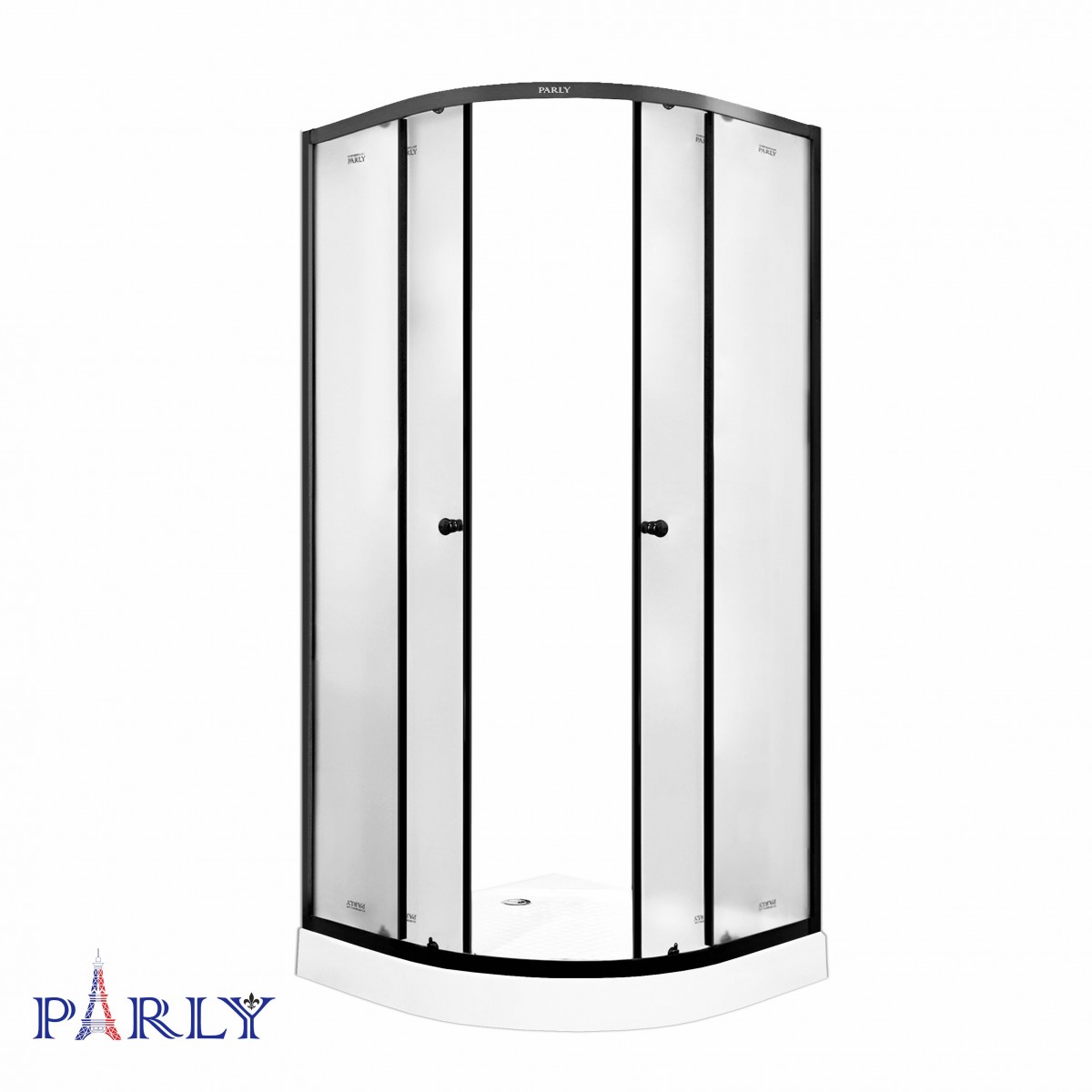 Душевой уголок Parly ZF911B 900*900 мм (чёрный матовый/матовое)