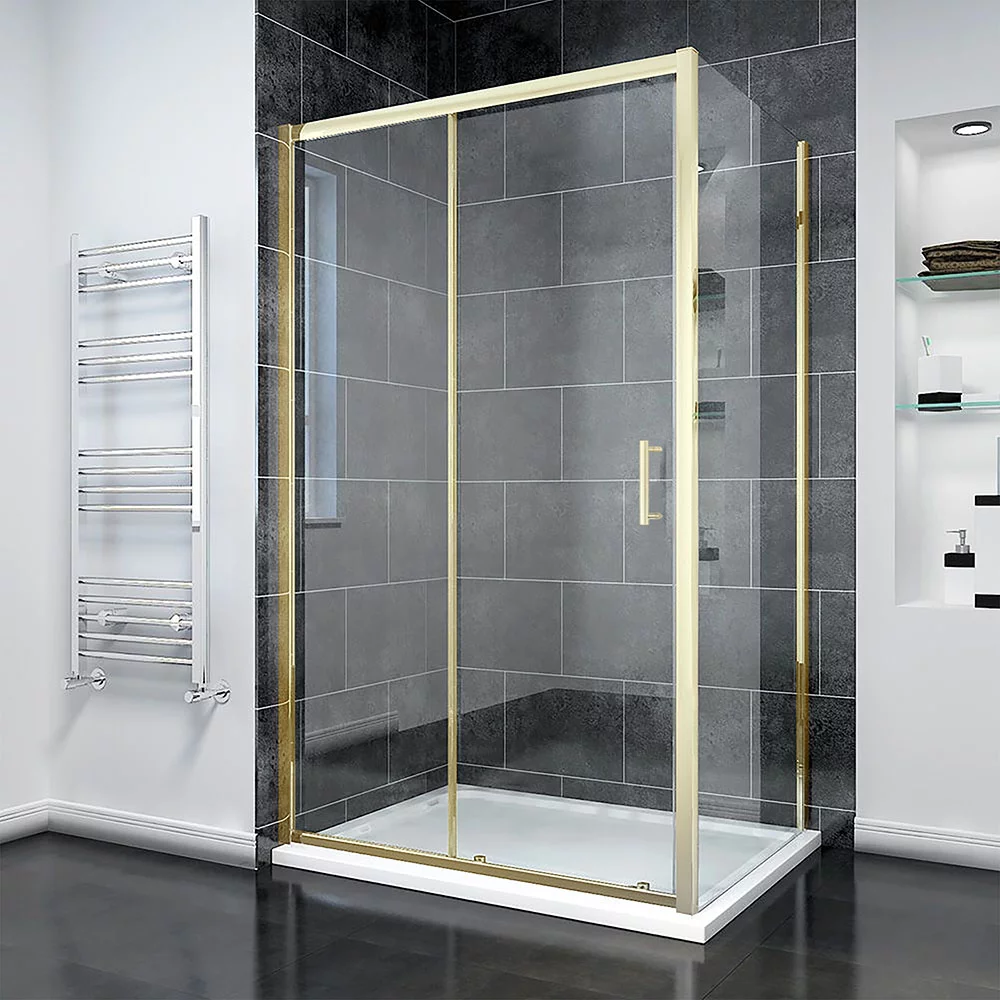 Душевой уголок Veconi RV-055G RV055G-150100-01-C8 1500*1000 мм (золото брашированное/прозрачное)